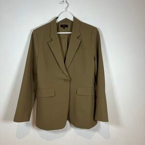 Quince Longline Blazer Italian Wool Sahara Camel Brown Size S Classic Career